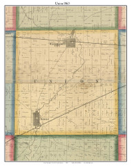 Union, DeKalb Co. Indiana 1863 Old Town Map Custom Print - DeKalb Co.