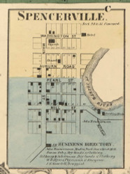 Spencerville Village, Concord, DeKalb Co. Indiana 1863 Old Town Map Custom Print - DeKalb Co.