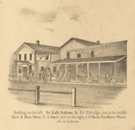 Auburn Saloon & Stores, Union, DeKalb Co. Indiana 1863 Old Town Map Custom Print - DeKalb Co.
