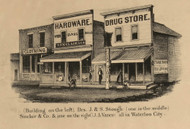 Waterloo City Stores, Union, DeKalb Co. Indiana 1863 Old Town Map Custom Print - DeKalb Co.