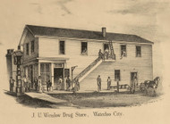 Waterloo City Drug Store, Union, DeKalb Co. Indiana 1863 Old Town Map Custom Print - DeKalb Co.