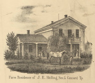 Shilling Residence, Concord, DeKalb Co. Indiana 1863 Old Town Map Custom Print - DeKalb Co.