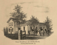 Brumbeck Residence, Fairfield, DeKalb Co. Indiana 1863 Old Town Map Custom Print - DeKalb Co.