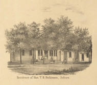 Dickinson Residence, Auburn, Union, DeKalb Co. Indiana 1863 Old Town Map Custom Print - DeKalb Co.