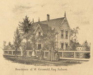 Griswold Residence, Auburn, Union, DeKalb Co. Indiana 1863 Old Town Map Custom Print - DeKalb Co.