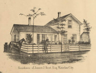 Best Residence, Waterloo City, Union, DeKalb Co. Indiana 1863 Old Town Map Custom Print - DeKalb Co.