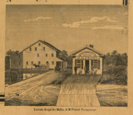 Eaton Rapids Mills, Michigan 1860 Old Town Map Custom Print - Eaton Co.