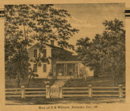 Residence of P.O. Wilson, Michigan 1860 Old Town Map Custom Print - Eaton Co.