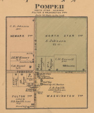 Pompeii, Michigan 1876 Old Town Map Custom Print - Gratiot Co.