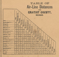 Air Line Distances, Michigan 1876 Old Town Map Custom Print - Gratiot Co.
