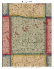 Bennington, Michigan 1859 Old Town Map Custom Print - Shiawassee Co.