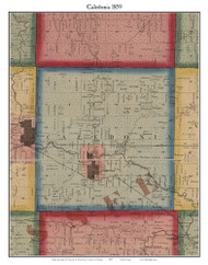 Caledonia, Michigan 1859 Old Town Map Custom Print - Shiawassee Co.