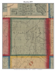 Hazelton, Michigan 1859 Old Town Map Custom Print - Shiawassee Co.