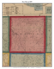 New Haven, Michigan 1859 Old Town Map Custom Print - Shiawassee Co.