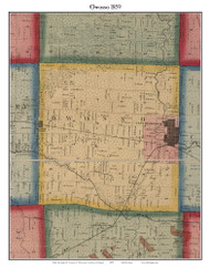 Owosso, Michigan 1859 Old Town Map Custom Print - Shiawassee Co.