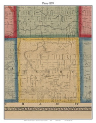 Perry, Michigan 1859 Old Town Map Custom Print - Shiawassee Co.