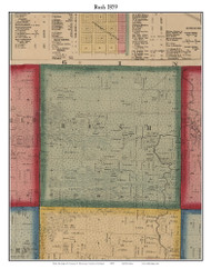 Rush, Michigan 1859 Old Town Map Custom Print - Shiawassee Co.