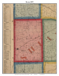 Sciota, Michigan 1859 Old Town Map Custom Print - Shiawassee Co.