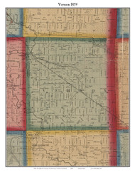 Vernon, Michigan 1859 Old Town Map Custom Print - Shiawassee Co.