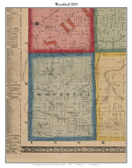 Woodhull, Michigan 1859 Old Town Map Custom Print - Shiawassee Co.