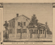 Residence of E.F. Wade, Michigan 1859 Old Town Map Custom Print - Shiawassee Co.