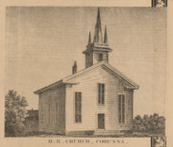 M. E. Church, Michigan 1859 Old Town Map Custom Print - Shiawassee Co.