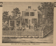 Residence of P.S.Lyman, Michigan 1859 Old Town Map Custom Print - Shiawassee Co.