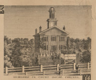 Shiawassee County Court House, Michigan 1859 Old Town Map Custom Print - Shiawassee Co.