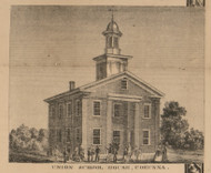 Union School House, Michigan 1859 Old Town Map Custom Print - Shiawassee Co.