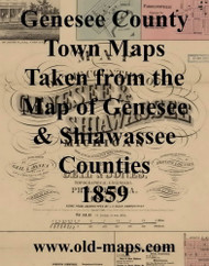 Map Cartouche, Genesee Co. Michigan 1859 Old Town Map Custom Print - Genesee Co.