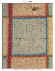 Clayton, Michigan 1859 Old Town Map Custom Print - Genesee Co.