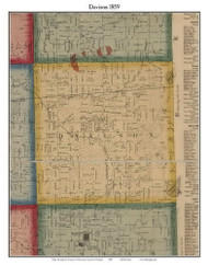 Davison, Michigan 1859 Old Town Map Custom Print - Genesee Co.