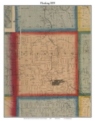 Flushing, Michigan 1859 Old Town Map Custom Print - Genesee Co.