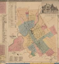 Flint City, Michigan 1859 Old Town Map Custom Print - Genesee Co.