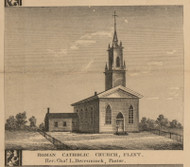 Roman Catholic Church, Michigan 1859 Old Town Map Custom Print - Genesee Co.