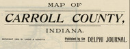 Map Cartouche, Carroll Co. Indiana 1898 Old Town Map Custom Print - Carroll Co.