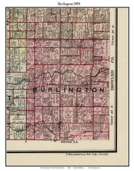 Burlington, Indiana 1898 Old Town Map Custom Print - Carroll Co.
