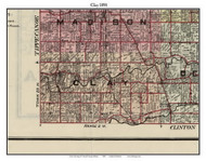 Clay, Indiana 1898 Old Town Map Custom Print - Carroll Co.