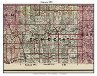 Democrat, Indiana 1898 Old Town Map Custom Print - Carroll Co.