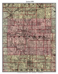Jackson, Indiana 1898 Old Town Map Custom Print - Carroll Co.