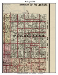Washington, Indiana 1898 Old Town Map Custom Print - Carroll Co.