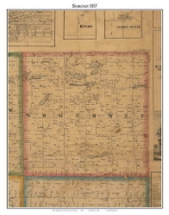 Somerset, Michigan 1857 Old Town Map Custom Print - Hillsdale Co.
