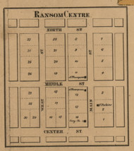 Ransom Centre, Michigan 1857 Old Town Map Custom Print - Hillsdale Co.