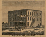 Garner & Dudley Store, Michigan 1857 Old Town Map Custom Print - Hillsdale Co.