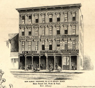 Devol Block, New Albany, Indiana 1859 Old Town Map Custom Print - Floyd Co.