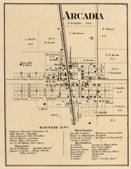 Arcadia Village, Jackson, Indiana 1866 Old Town Map Custom Print - Hamilton Co.