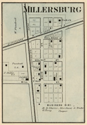 Millersburg Village, Jackson, Indiana 1866 Old Town Map Custom Print - Hamilton Co.