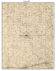 Centre, Indiana 1865 Old Town Map Custom Print - Hendricks Co.