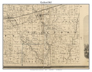 Guilford, Indiana 1865 Old Town Map Custom Print - Hendricks Co.