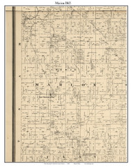 Marion, Indiana 1865 Old Town Map Custom Print - Hendricks Co.